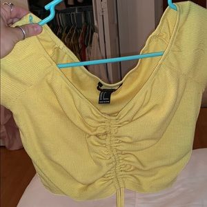 Yellow forever 21 crop top